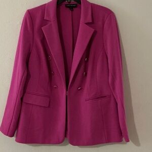 Lane Bryant Vibrant Pink Double-Breasted Blazer
